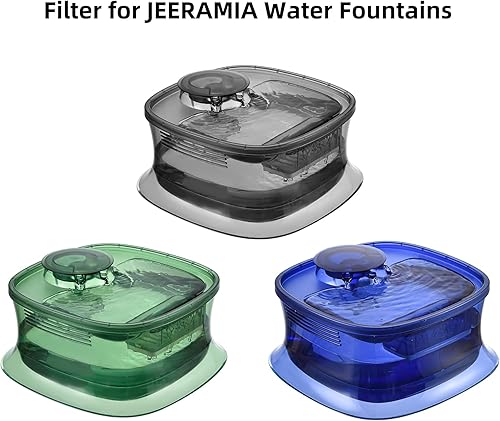 Miniatura 6 de JEERAMIA Fuente de agua para gatos, dispensador de agua ultra silencioso para mascotas de 85 oz2.5 litros con bomba inteligente y 3 filtros de