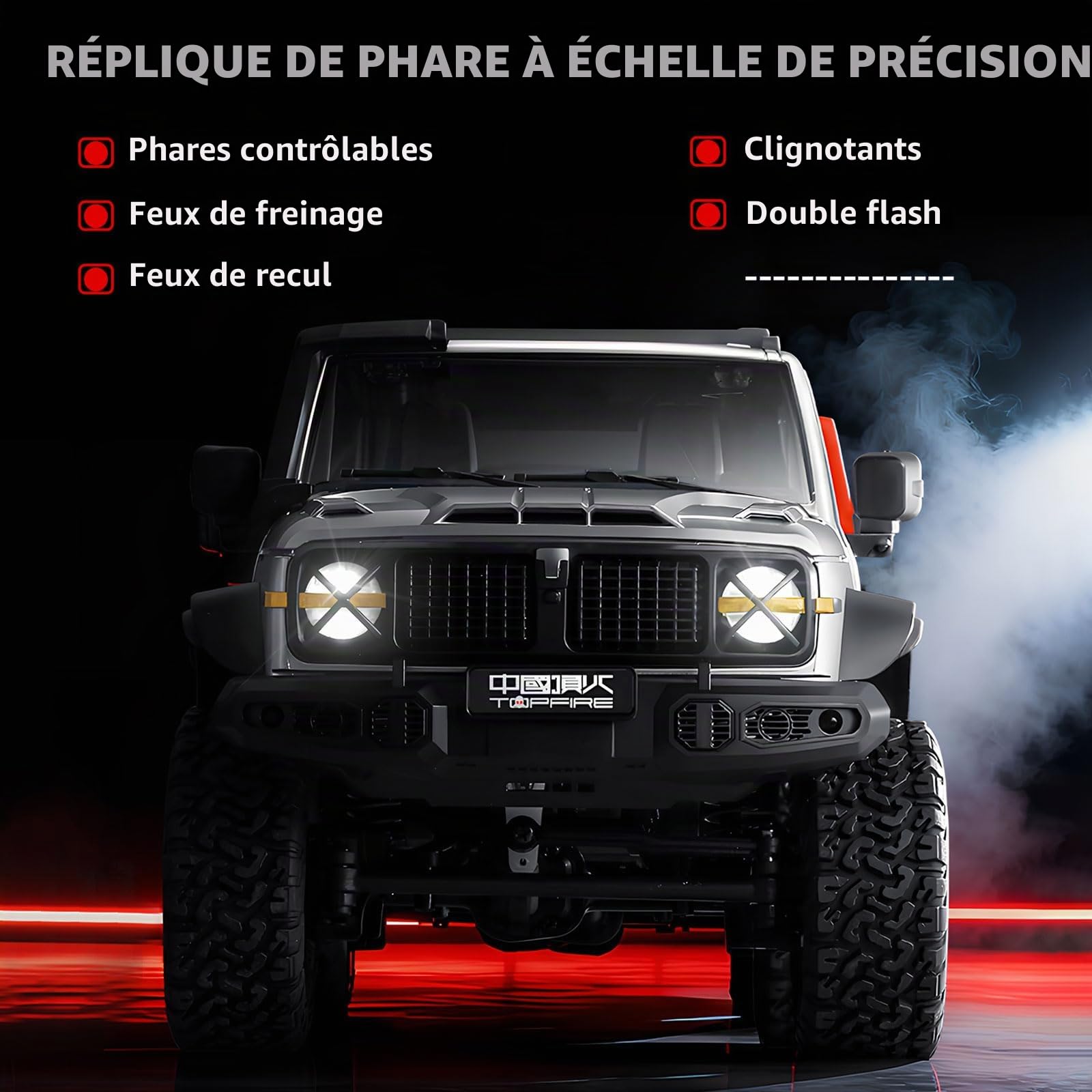 ARRIS 1/12 RC Crawler, Camion Tout-Terrain MN-300, 4x4 RC Rock Crawler (Argent)