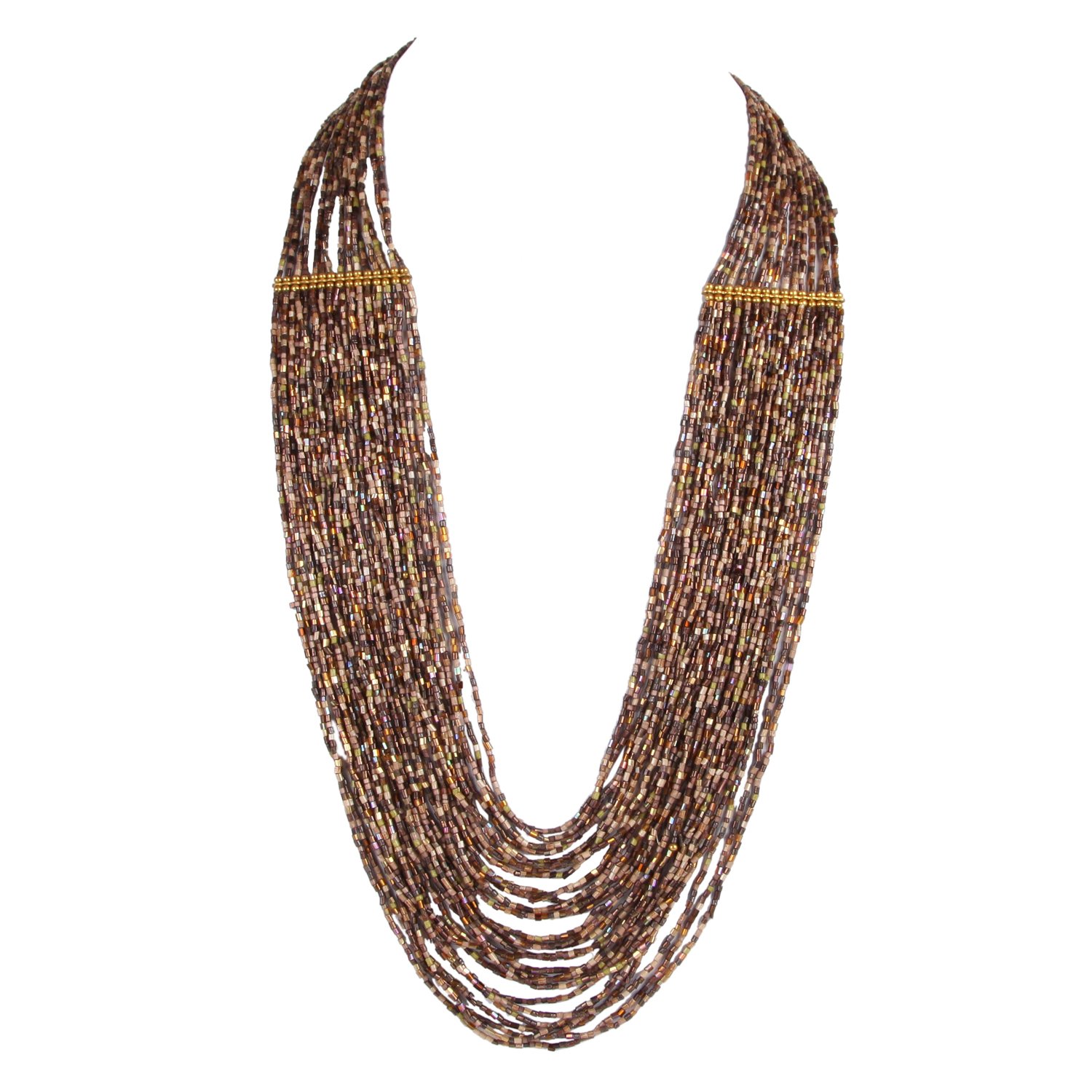 DCA Glass Base Metal and Necklace for Womens - (Brown & Gold) (B06XH1H76F) Amazon Price History, Amazon Price Tracker