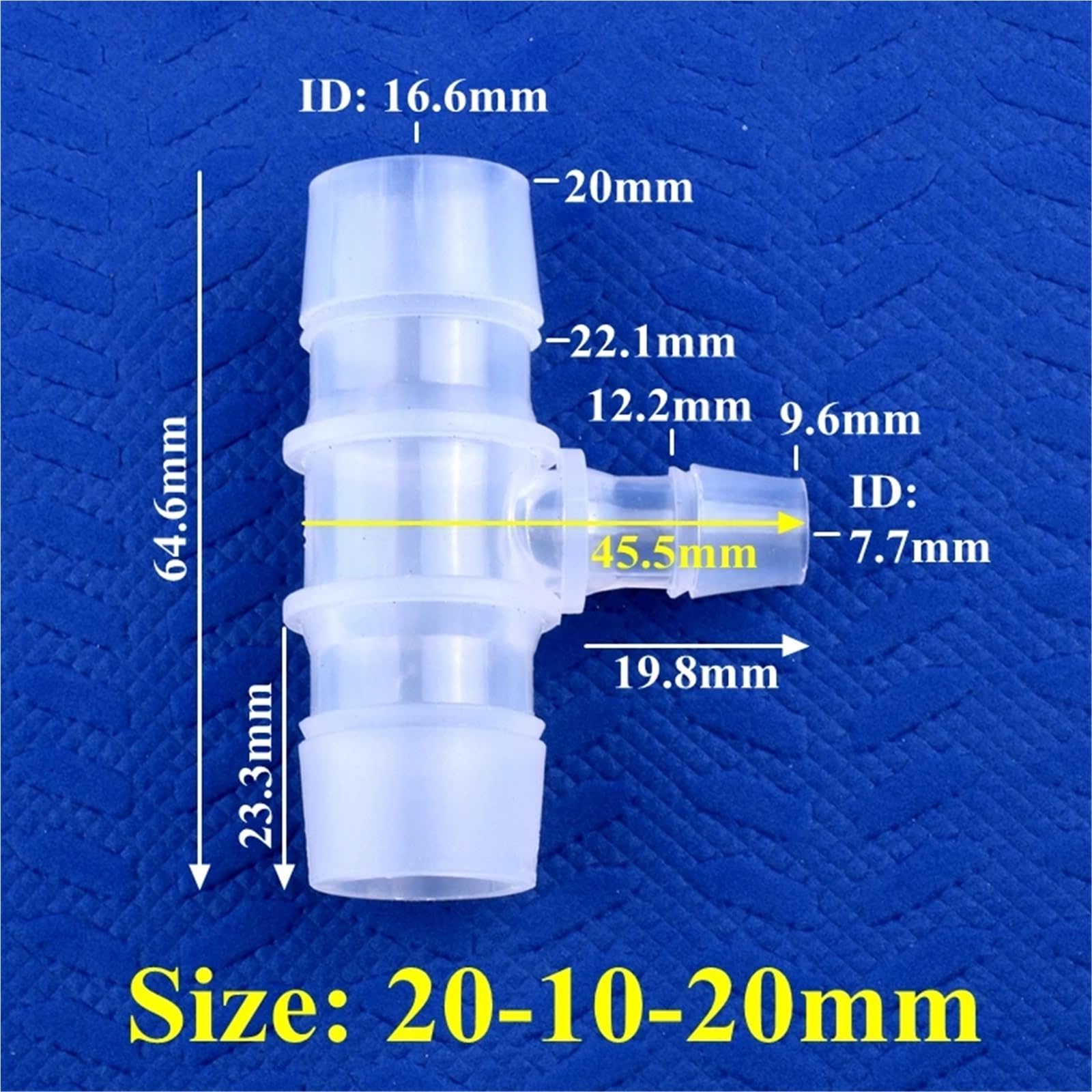 5~200 pezzi da 12~20 a 4~16 mm Connettore a T di riduzione in plastica for uso alimentare for irrigazione da giardino, raccordo a T for acquario, tubo flessibile a pagoda(20-10-20mm,20 Pieces)