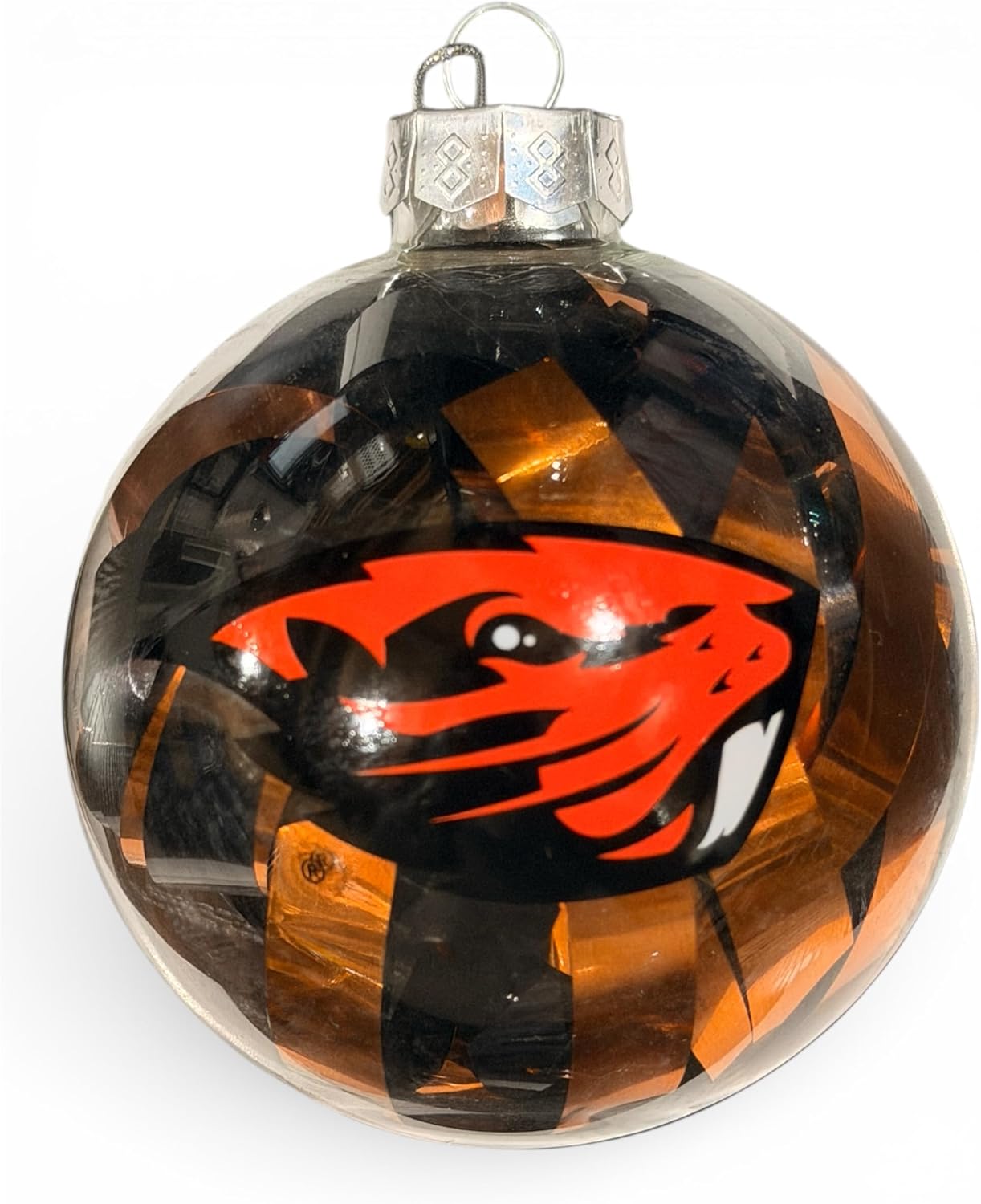 NCAA Oregon State Beavers Large Tinsel Ball Glass Ornament