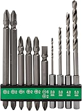 HiKOKI 0040-1000 Bit Set of 10 Impact Drivers and Driver Drills Hex Dual Face Width 0040-1000