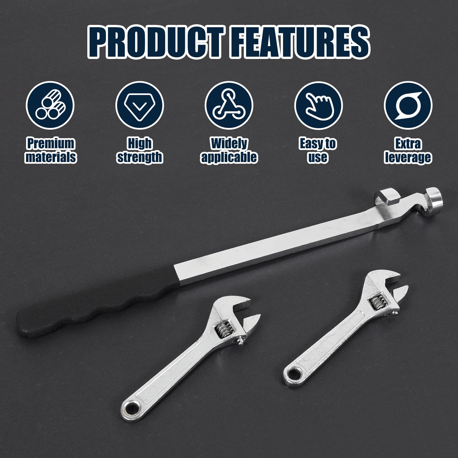 LIBRATON Rallonge De Clé De 38,1 Cm, Rallonge De Clé Universelle Robuste Pour Un Effet De Levier Maximal, Adaptateur De Couple D'extension Pour Réparation Automobile Et Mécanicien, Clé D'extension