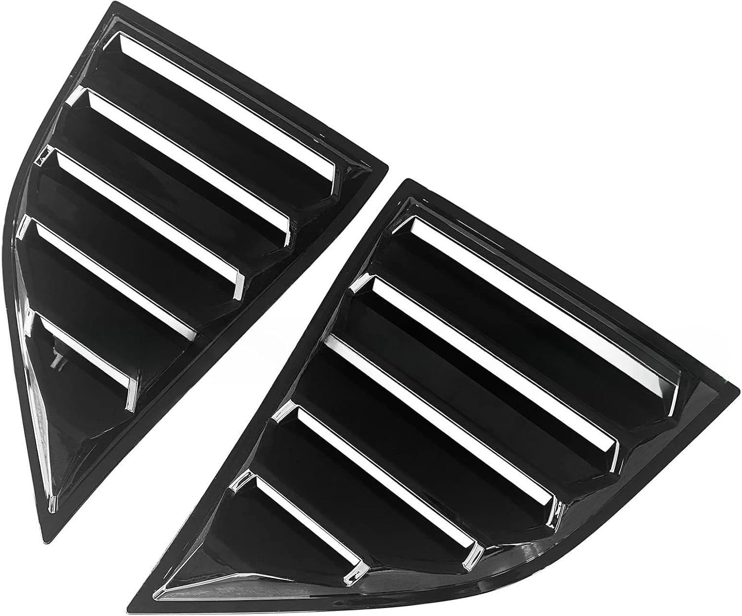 2015-2022 Fit for Dodge Challenger Rear Louver Window Side Shutter Cover Trim Car Sticker Vent Scoop Exterior Decoration Body Kit(Gloss Black)