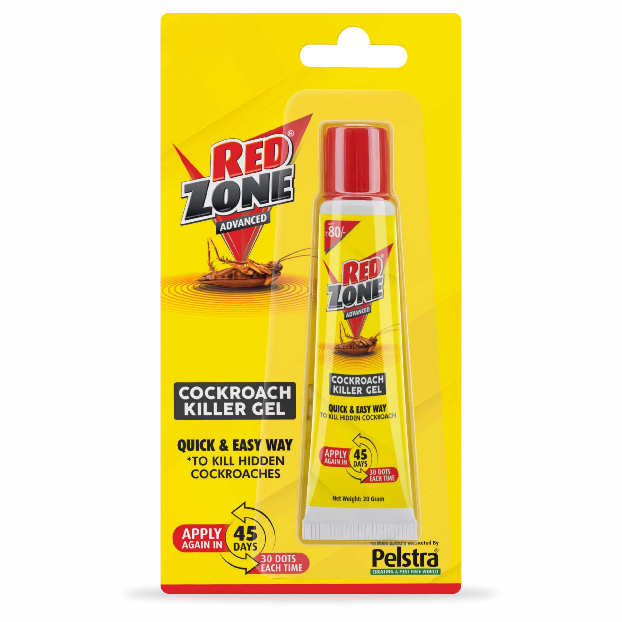REDZONE Cockroach Killer Gel - 20g, Advance Formula Strong & Effective Long-Lasting Cockroach Gel for Home, Kitchen & Office, Anti Roach with Eco-Friendly, Easy to Use, Fragrance Free (Pack of 4)-picture-21