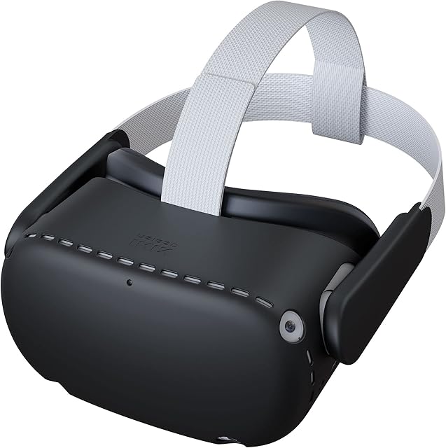 KIWI design Protective Cover Compatible with Quest 2 VR Headset Protection with Two Side Protective Shell (Silicone, Black)