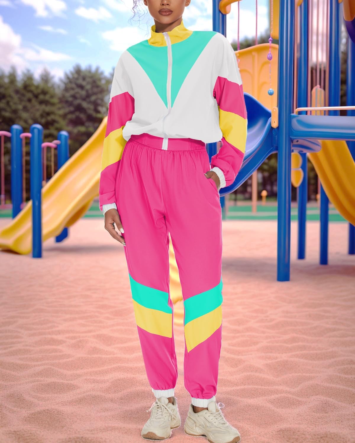 UOUA Women's 80s 90s Tracksuit Set