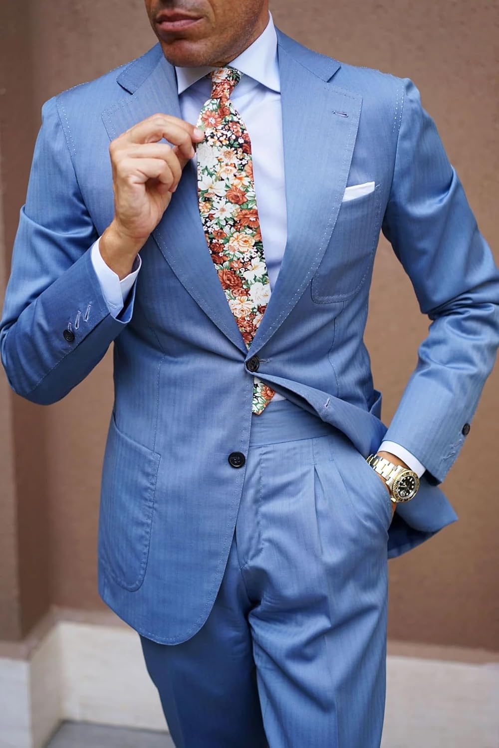 OTAA Floral Necktie Tie | Formal Neckties for Men | Groomsmen Wedding Ties