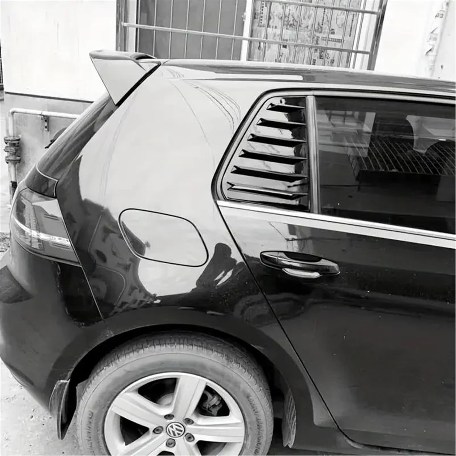 2PCS Car Rear Window Compatible with VW Golf GTI R Mk6/Mk7/Mk7.5/Mk8 Cover Trim Louver Side Vent Carbon Fiber Look(Carbon Look mk8)