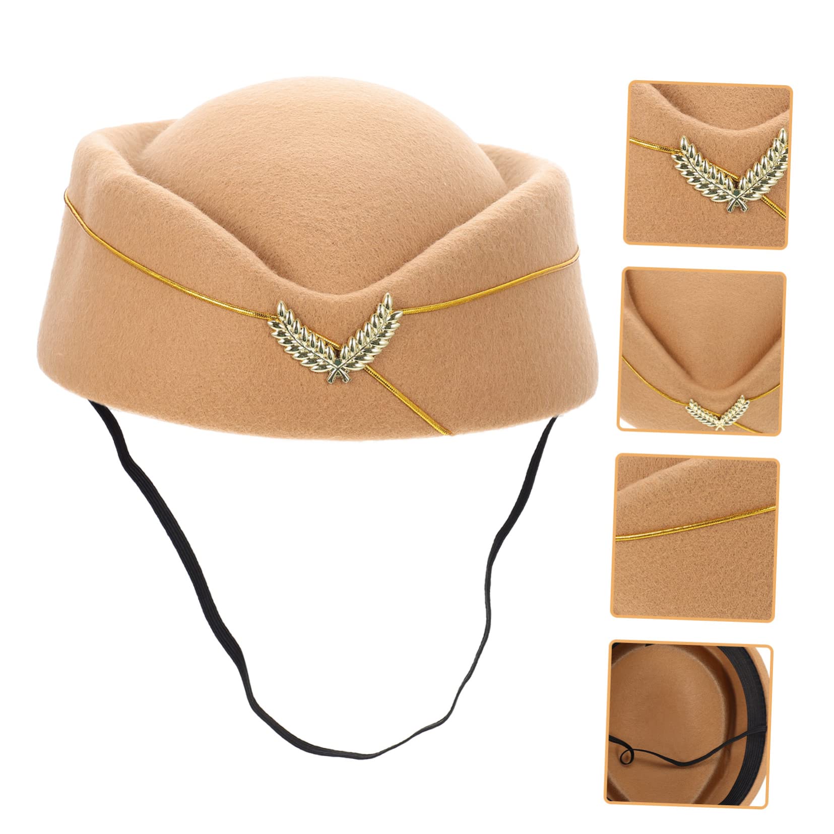 5piezas Sombrero De Azafata Para Disfraces De Aerolínea Accesorio De Cosplay Para Fiestas y Eventos Textura y Confortable