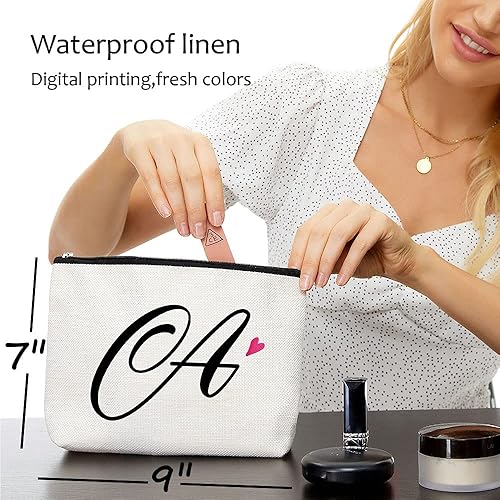 Miniatura 10 de Blue Leaves Bolsa de cosméticos para lápices, regalos con cremallera impermeable, A