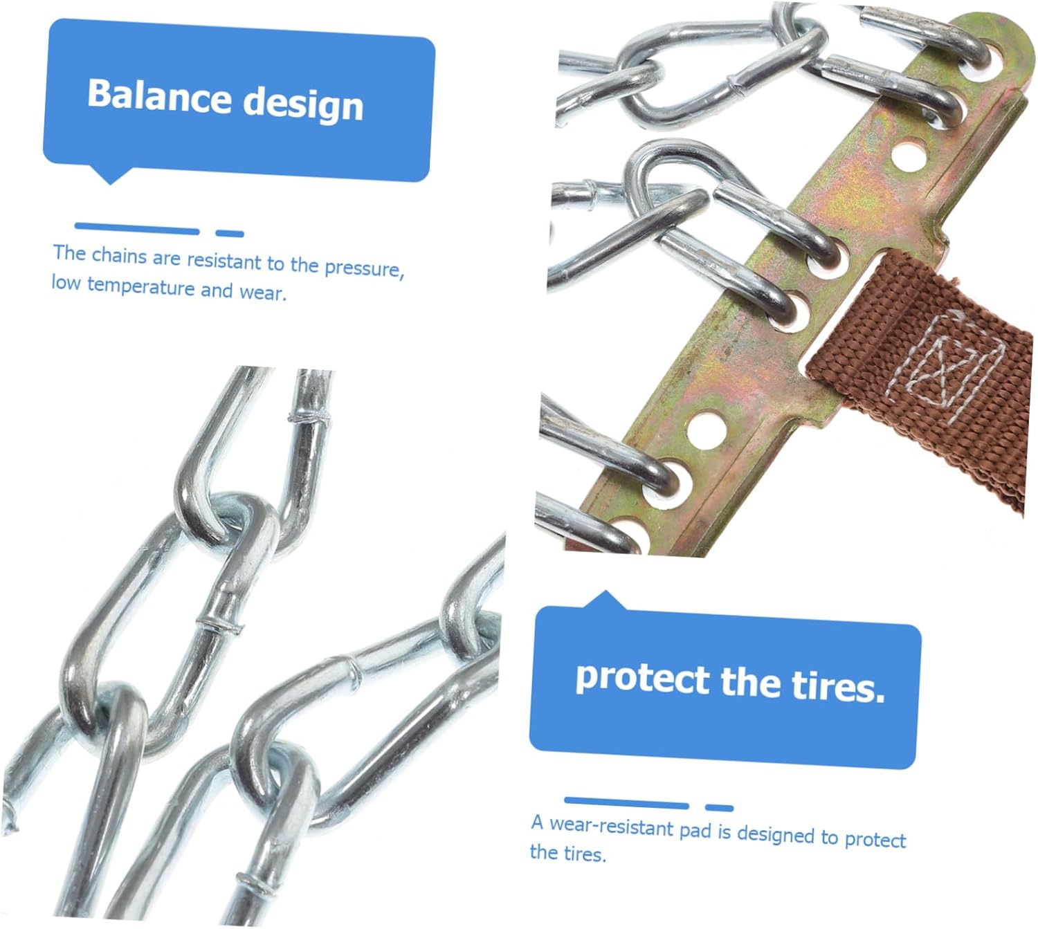 TOYANDONA 8pcs Tire Snow Chains Car Winter Strap Suv Wheel Chain Balance Design Auto Winter Tire Random Color