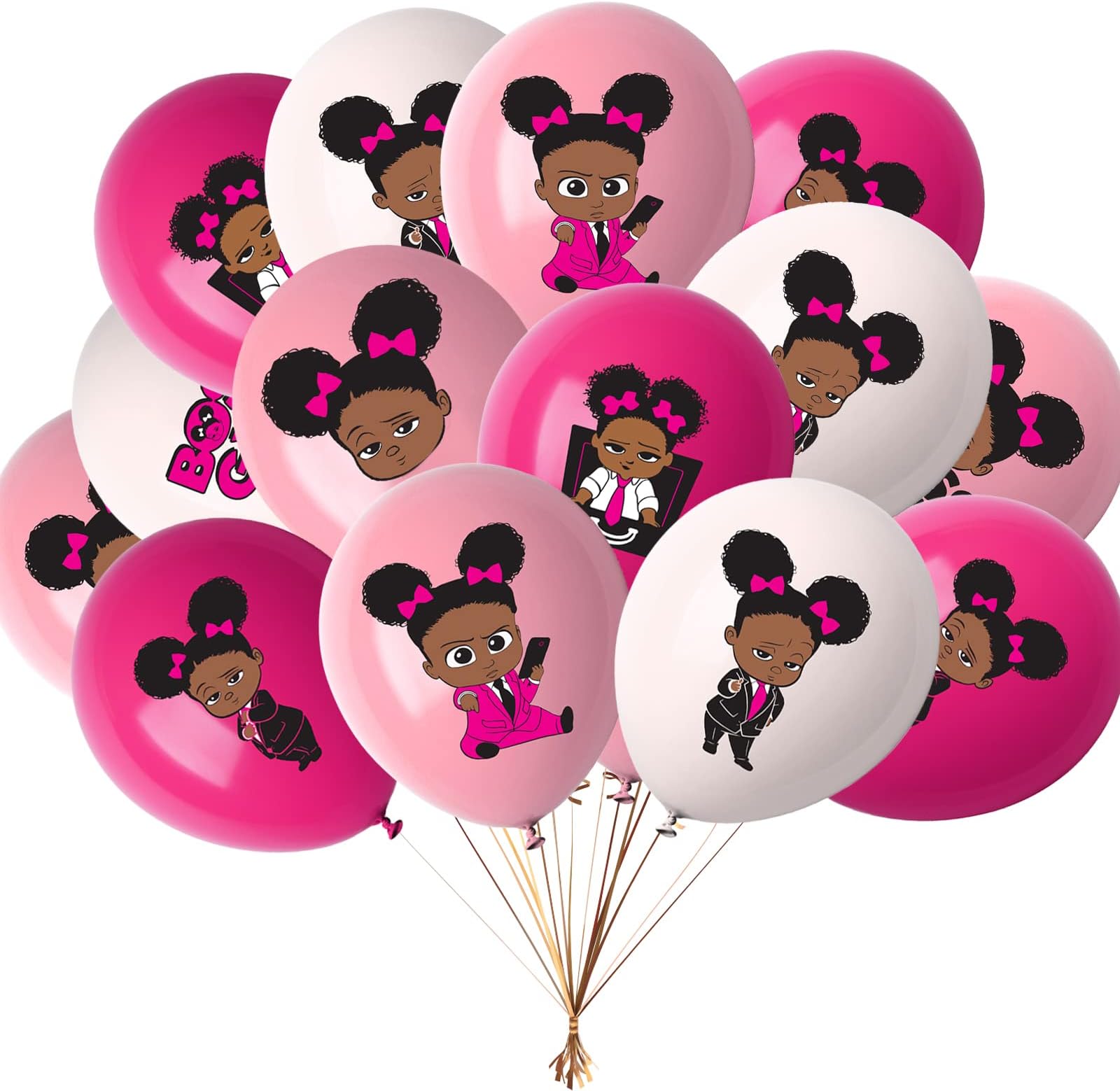 JOYET 24pcs Pink White Party Balloons 12 inch Latex Balloon Party Favor For Girl theme Birthday Party Decration