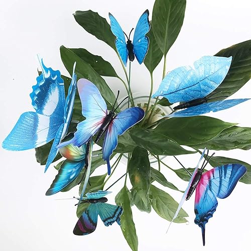 Miniatura 2 de V-Time - 24 decoraciones de mariposa de jardín para exteriores, impermeables, estacas de mariposa para interiores y exteriores, patio, Navidad,
