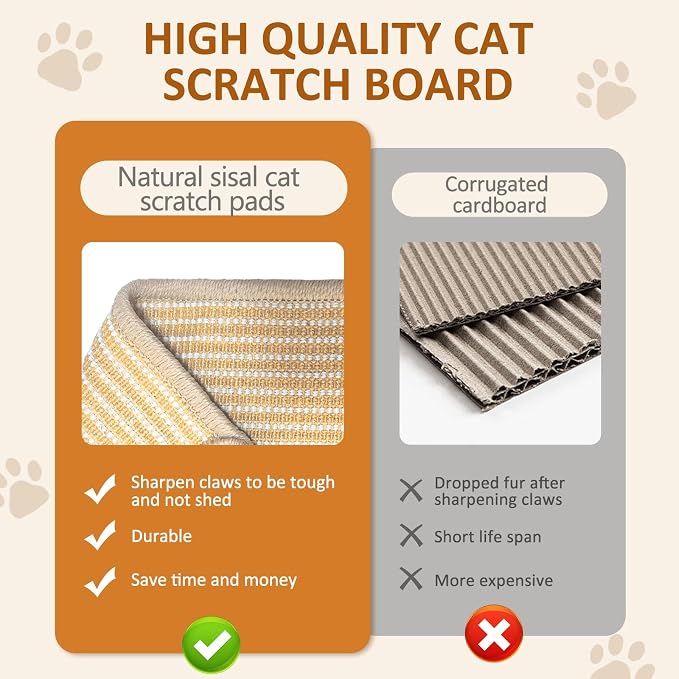 Rascador para gato extra grande de madera sólida y sisal miniatura 5