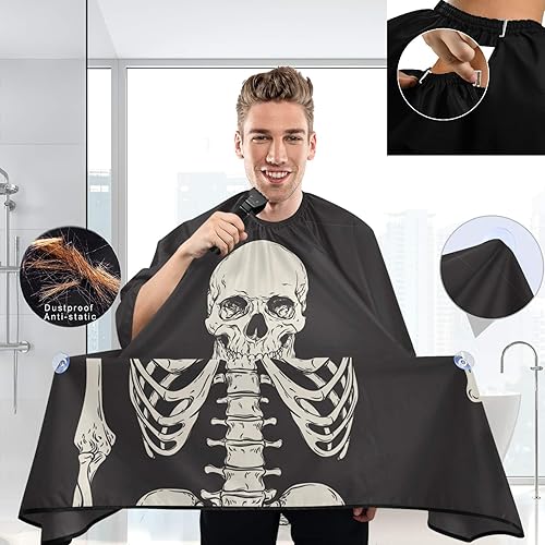 Miniatura 3 de visesunny Cabo de peluquero humano esqueleto OK poliéster corte de pelo salón delantal corte de pelo antiestático resistente al agua paño de afeitar
