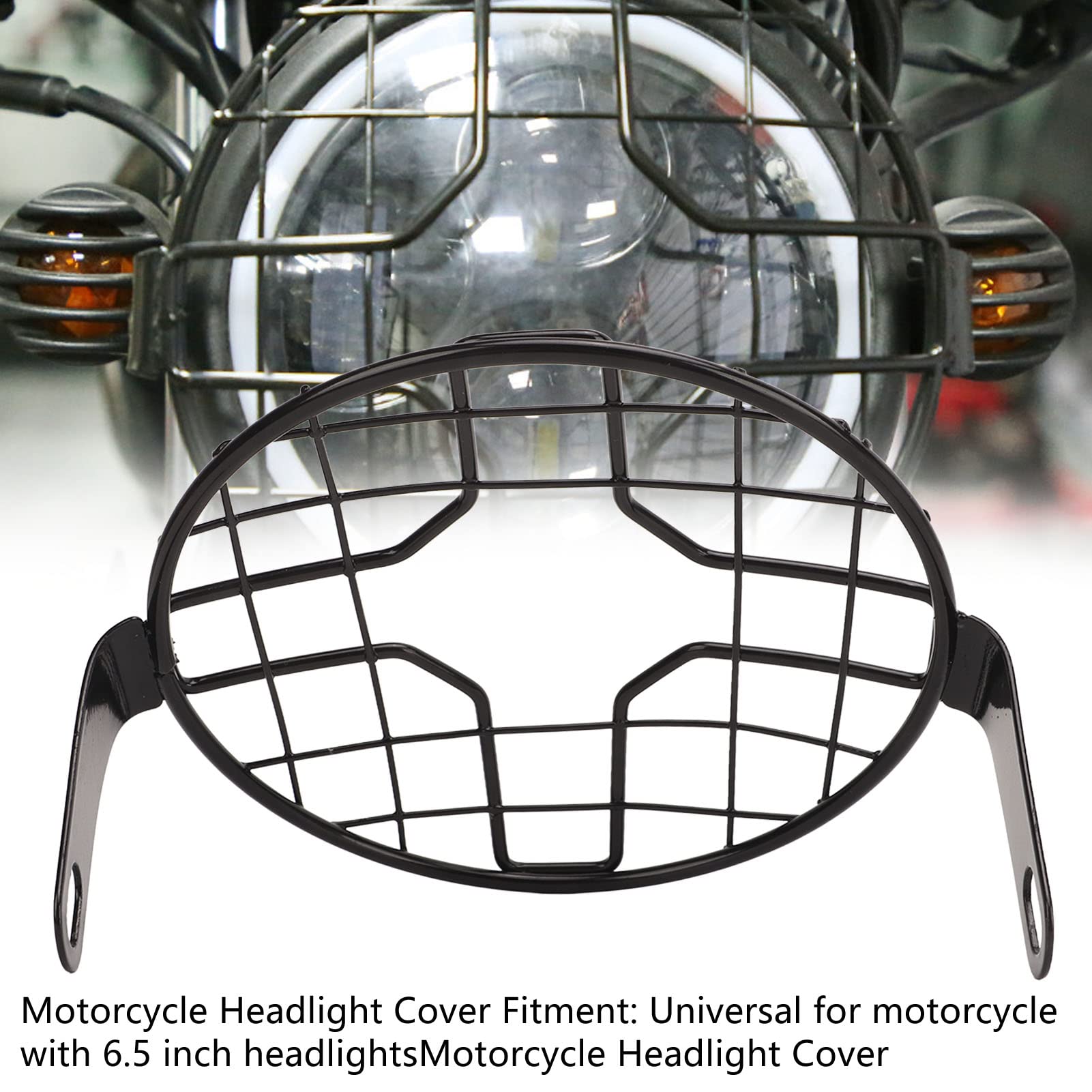 Tyenaza Griglia Faro per Moto, Copri Griglia Anteriore Universale Resistente al Motociclo per la Maggior Parte delle Moto, Accessori per Motocicli, Rotonda da 16cm (A)