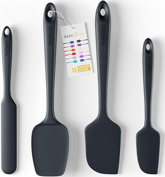 BAKEROYAL 4-teiliges Silikon-Spatel-Set hitzebeständig
