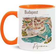 Budapest Mug With Custom Name, Unique Map Coffee Mug 11oz 15oz, Customized Hungary Cityscape Accent Cup, Personalized Travel Themed Ceramic Cup, Gifts For Travelers