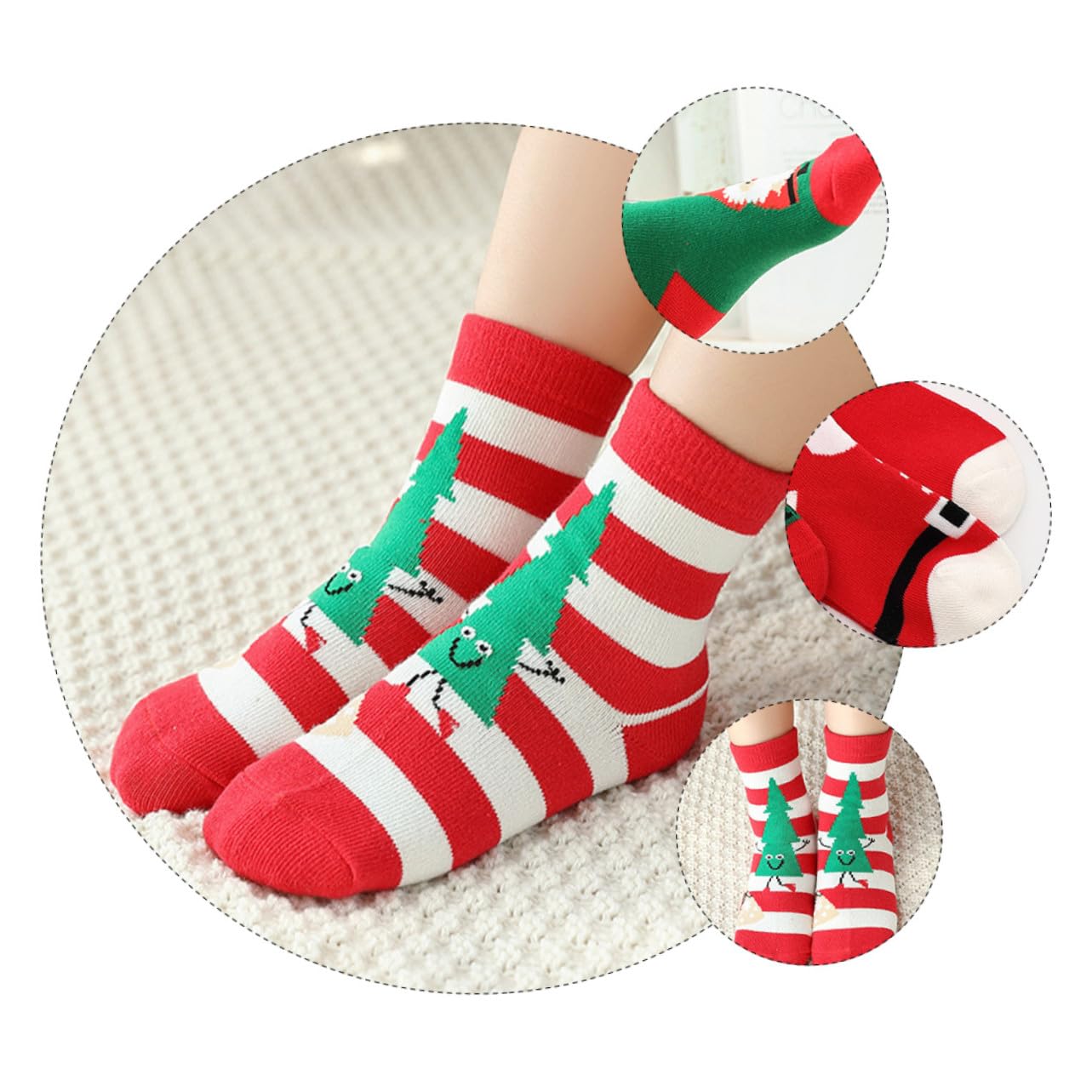 Calcetines Navidad Algodón Tubo Cálidos Protección Frío Diseño Cartoon Unisex Años