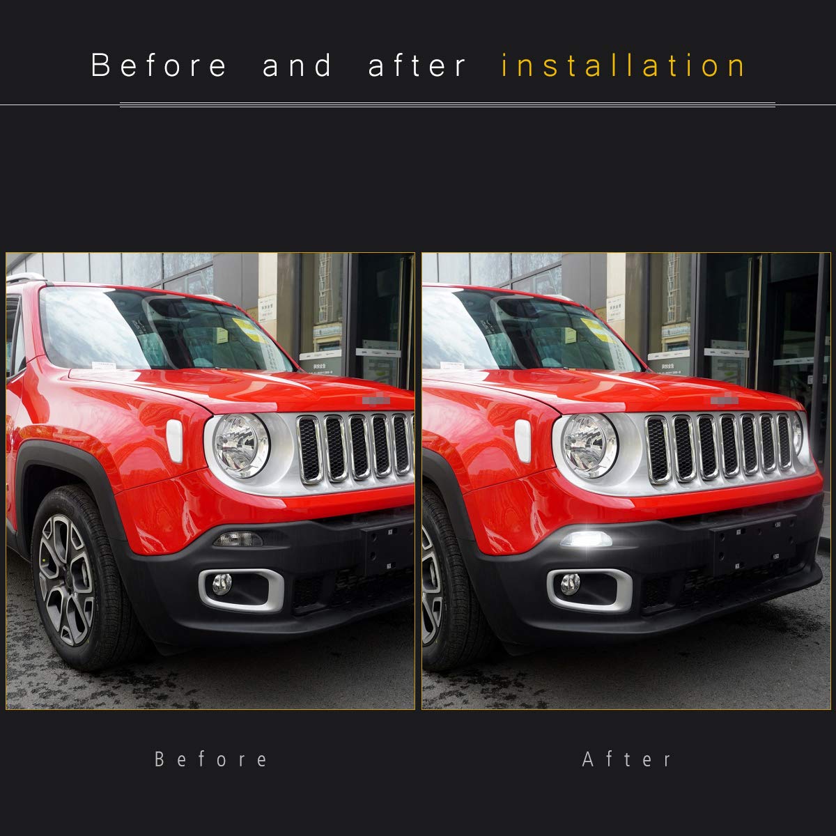74 LED Fendinebbia Luci Diurne 27LM CANBUS Compatibile per 2015-2018 Renegade (Bianco)