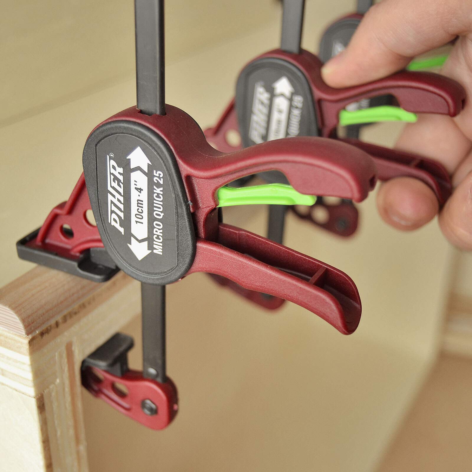 2 Paar Piher Micro Quick Einhandzwinge 20 cm Schraubzwinge Spann Spreiz Zwinge Klemme