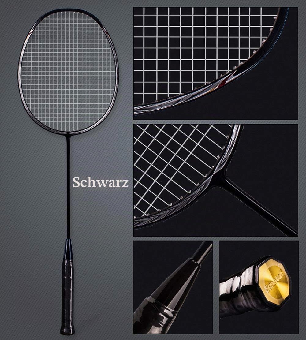 Senston N80 Ultraleicht Graphit Badmintonschläger Carbon-Fiber Badminton schläger mit Schlägertasche