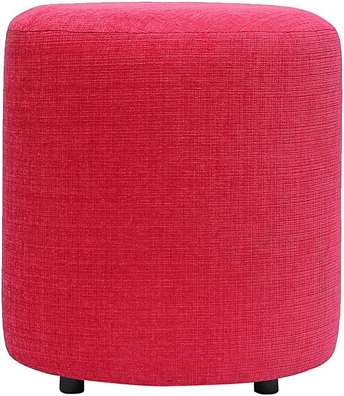 Siwa Style Barrel upholstered Foam Cushioned Round Pink Pouffe-15 Inch Diameter-30463