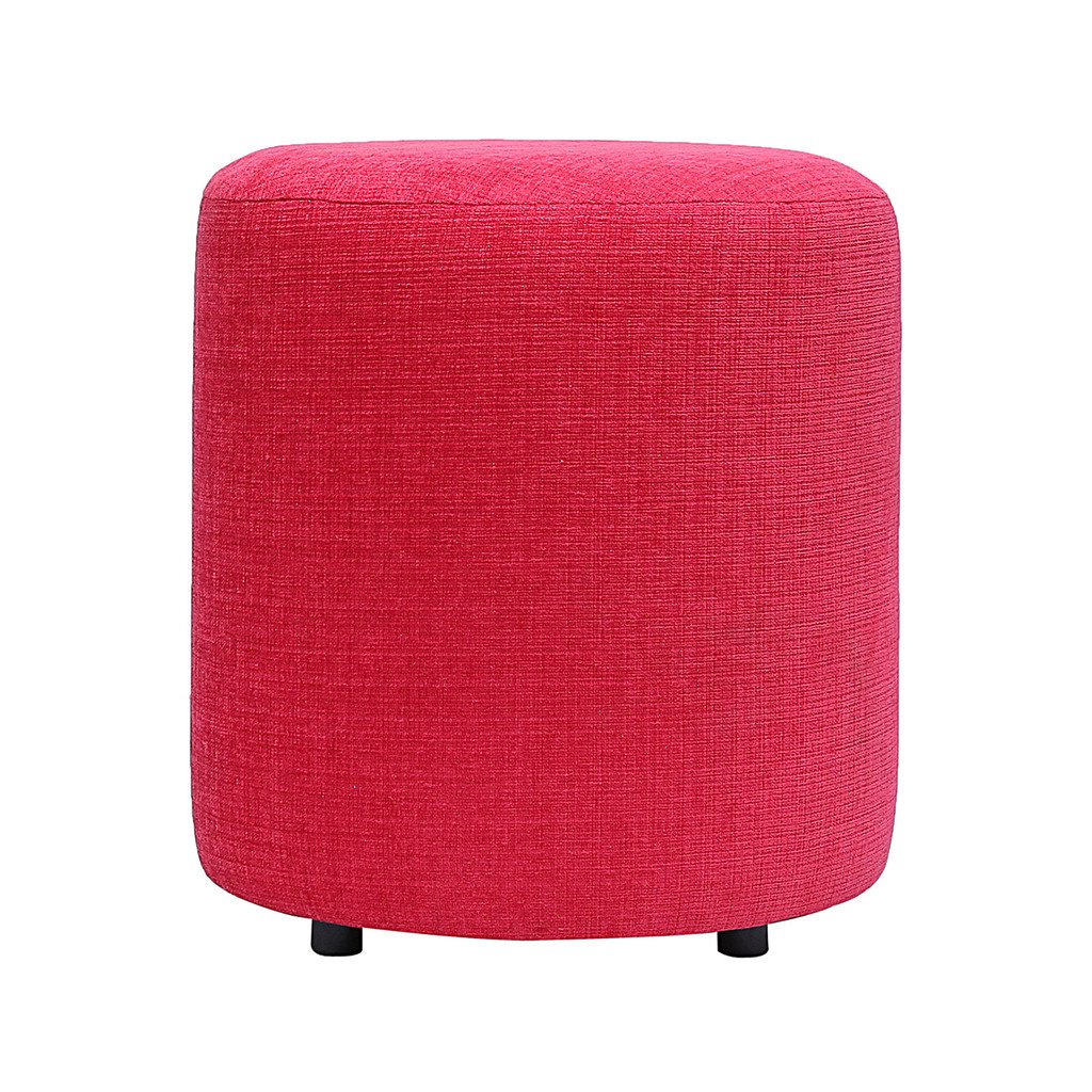 Siwa Style Barrel upholstered Foam Cushioned Round Pink Pouffe-15 Inch Diameter-30463