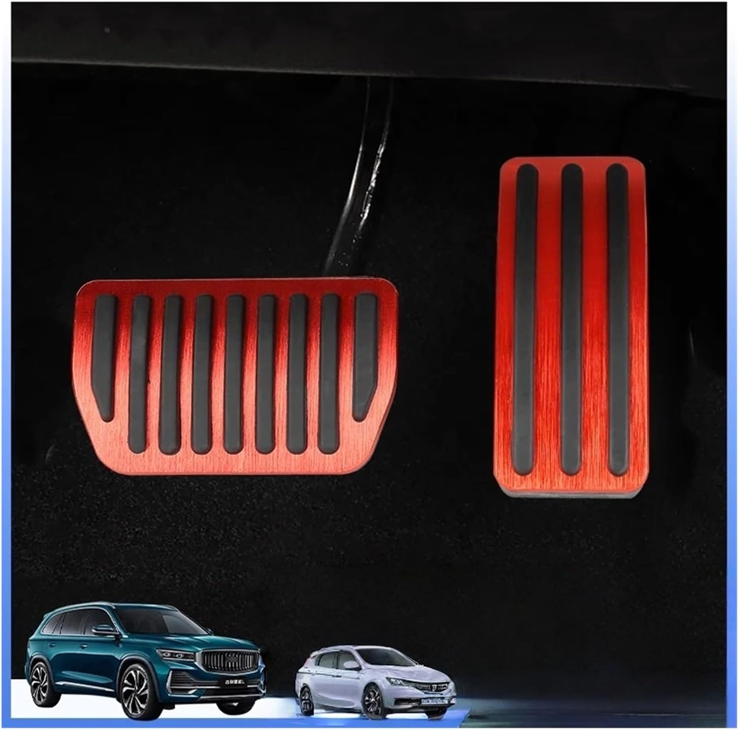 Car Pedal Compatible For Geely Monjaro Manjaro Car Pedal Pad 2022 2023 Non-Slip Stainless Steel Pedalboard Aluminium Alloy Rubber Brake Cover(MT 3pcs)