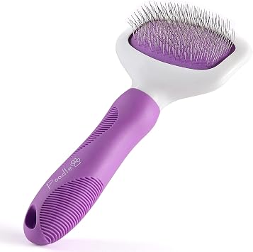 Poodle Pet Slicker Brush + Dog Grooming Rake + Round Bristle Brush Bundle