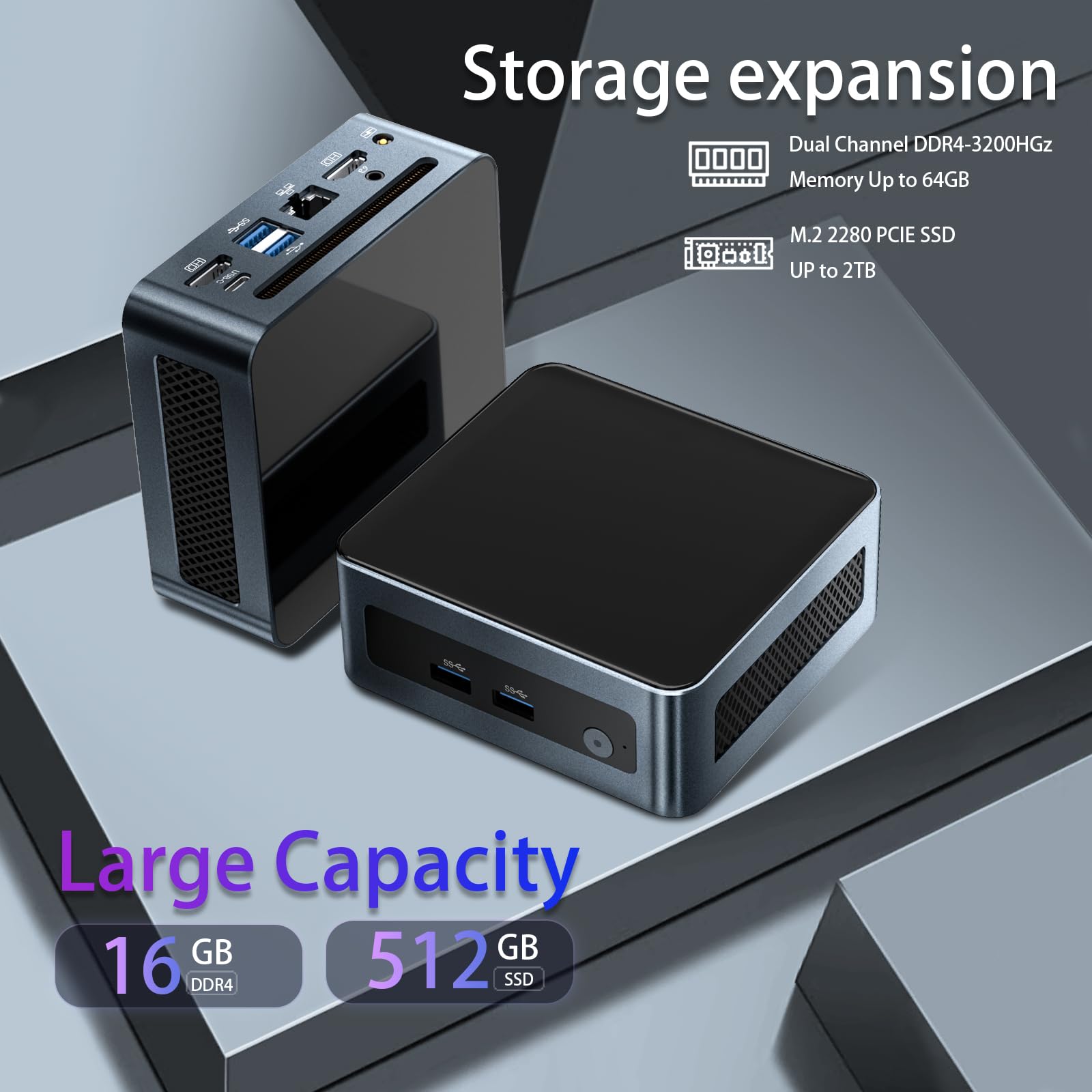 Mini PC AMD Ryzen 5 5600H - 6C/12T Up to 4.2GHz, 16GB DDR4 RAM