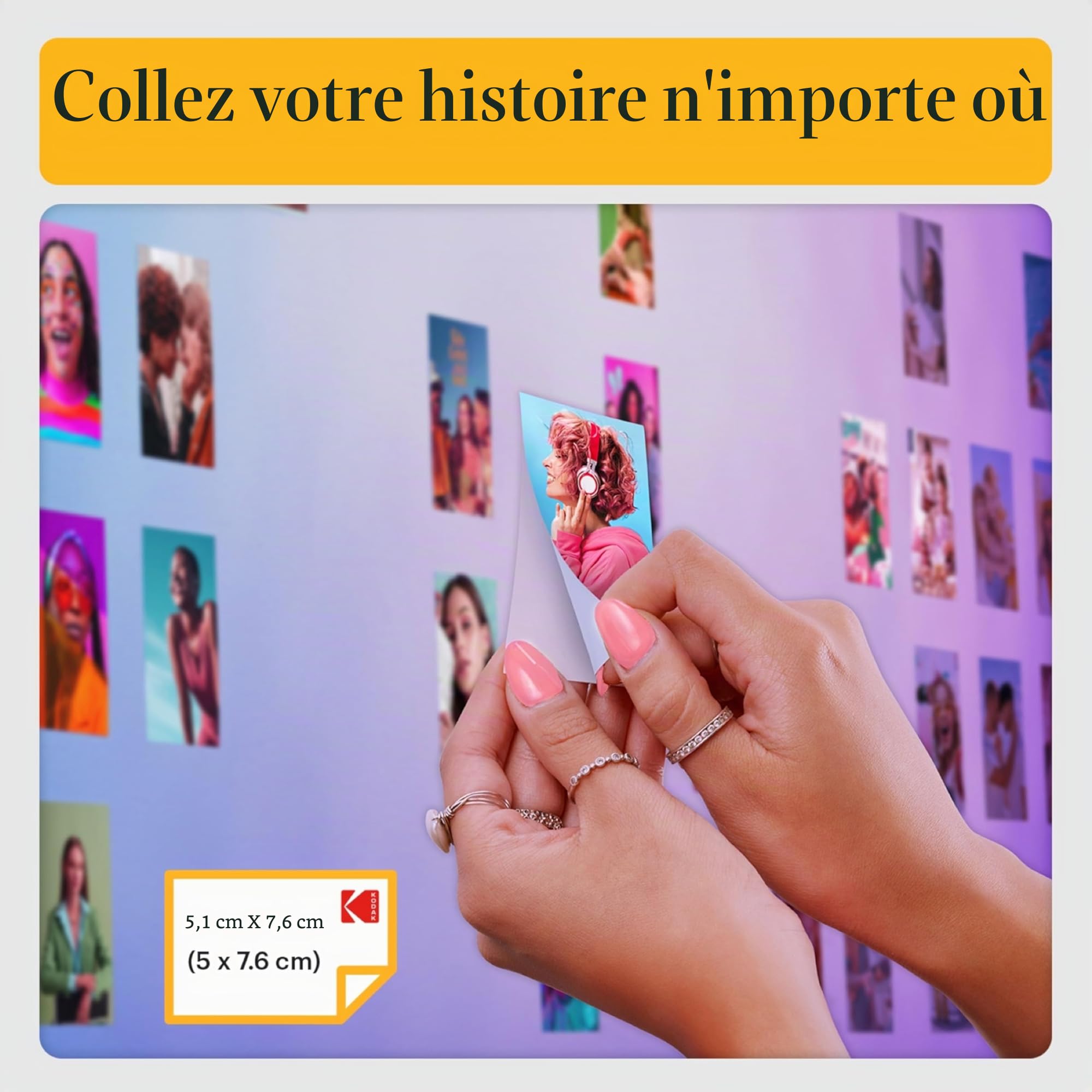 Kodak Step Imprimante Imprimante Photo Mobile sans Fil avec Technologie Zinc (Blanc) Kit d'album