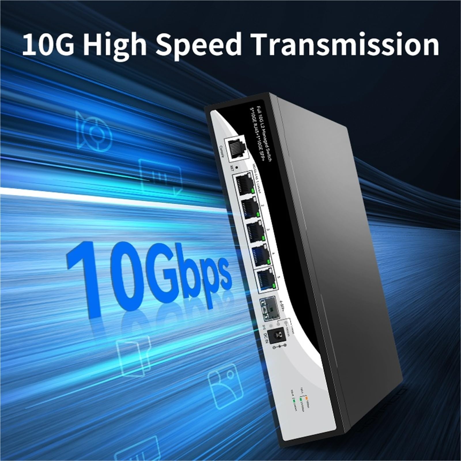 Przełącznik zarządzalny 10G L2 6-portowa sieć 10000M Smart Home Lab Ethernet LACP/VLAN/DHCP/SNMP