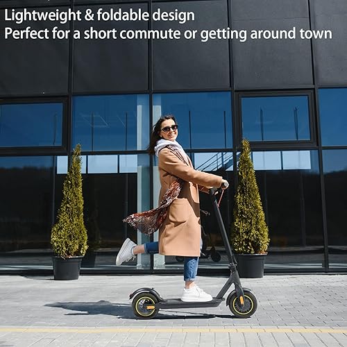 Miniatura 6 de Patinete eléctrico de 10 pulgadas con neumáticos sólidos de 19 Mph de velocidad plegable para adultos con aplicación inteligente, marco de aluminio