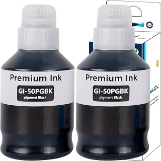 LCL Compatible Ink Bottle GI-50 GI-50PGBK GI-50BK 3386C001 (2PK Black Pigment 170ML) Replacement for Canon PIXMA GM2050 GM4050 G5050 G6050 G7050