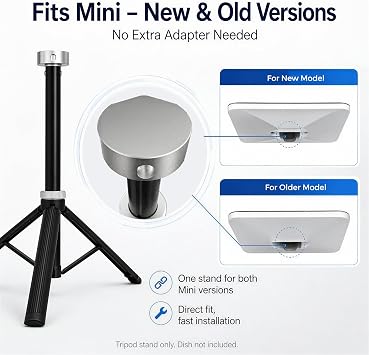 Starlink ミニ三脚マウント アルミアンテナスタンド 新旧モデルにユニバーサル互換 工具不要 防風 安定マウント キャンプ RV バン ライフ アウトドア用