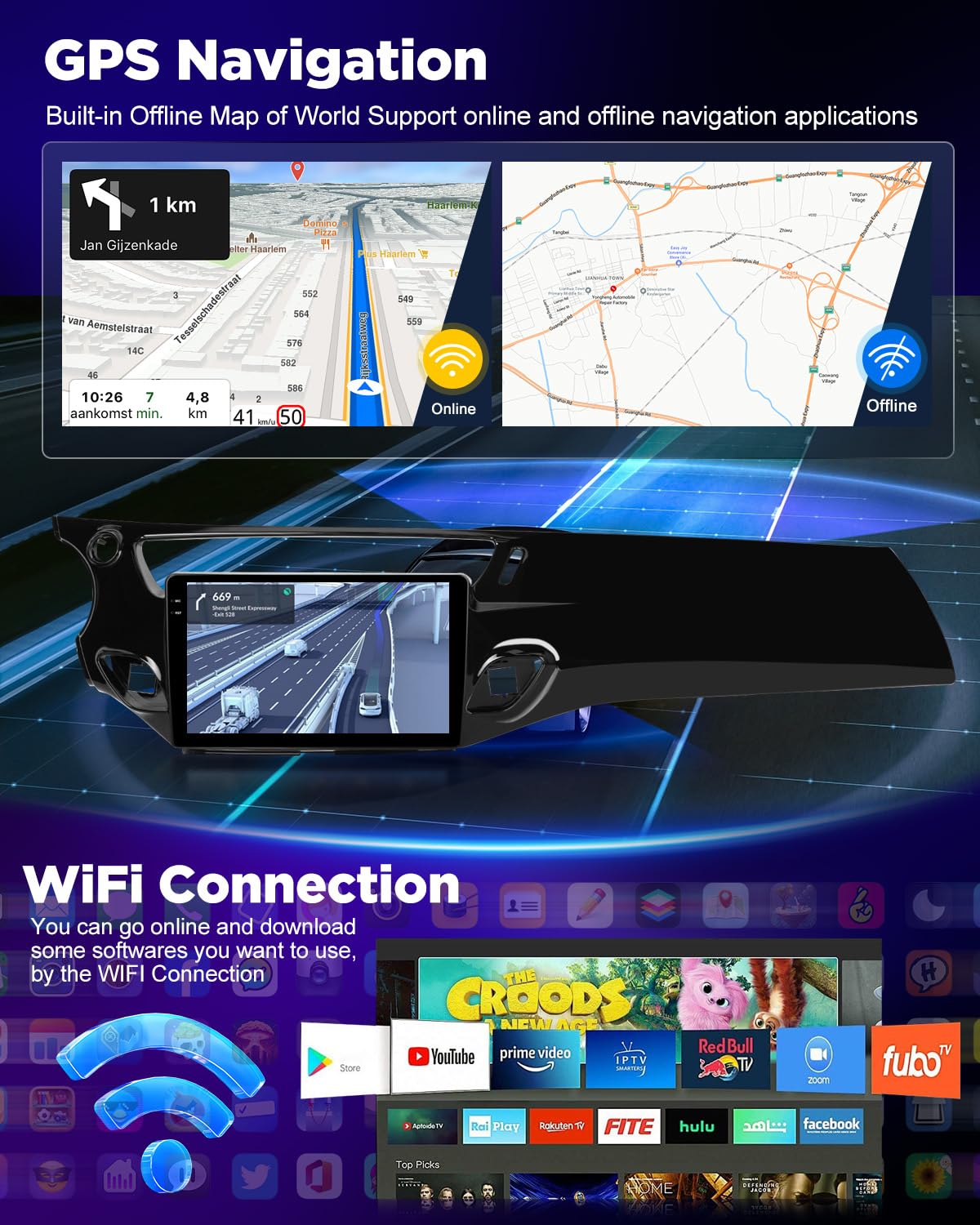 NHOPEEW 4+64G Android Autoradio per Citroën C3 2009-2016 con Wireless Carplay e Android Auto - Schermo incell da 9 pollici Supporto WiFi GPS Comandi al volante + Telecamera di retromarcia, Canbus