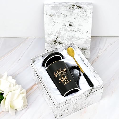 Miniatura 8 de Maustic Taza She Believed She Could So She Did, regalos de graduación para ella, tazas de café para mujeres, regalos motivacionales inspiradores de