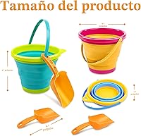 Vista 5 de JOYIN 3 Paquetes de Cubos Plegables con Palas y Bolsa de Malla, Cubos Plegables Multiusos para Playa, Equipo de Campamento, Fiesta en la Playa