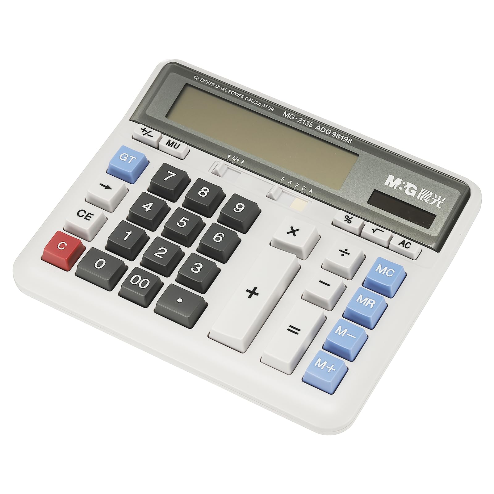 Calculadora de escritorio gris de 12 dígitos PATIKIL con botón de memoria para hogar y oficina 7