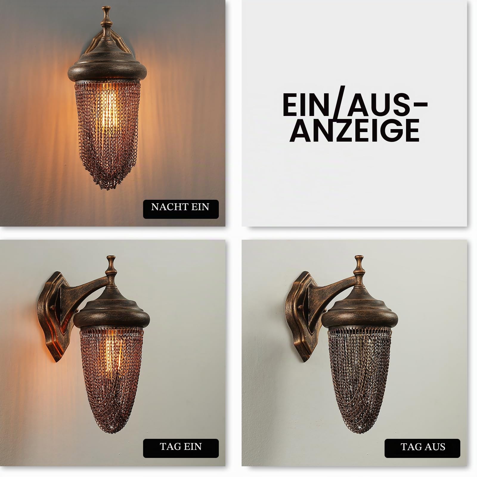 Rustikale bernsteinfarbene Wandleuchten, 1 Stück, bronzefarbene gebürstete Retro, industrielle Bauernhaus-Vintage-Lampenleuchte, Veranda-Beleuchtung, Retro-Lampe für Innenbereich, Schlafzimmer