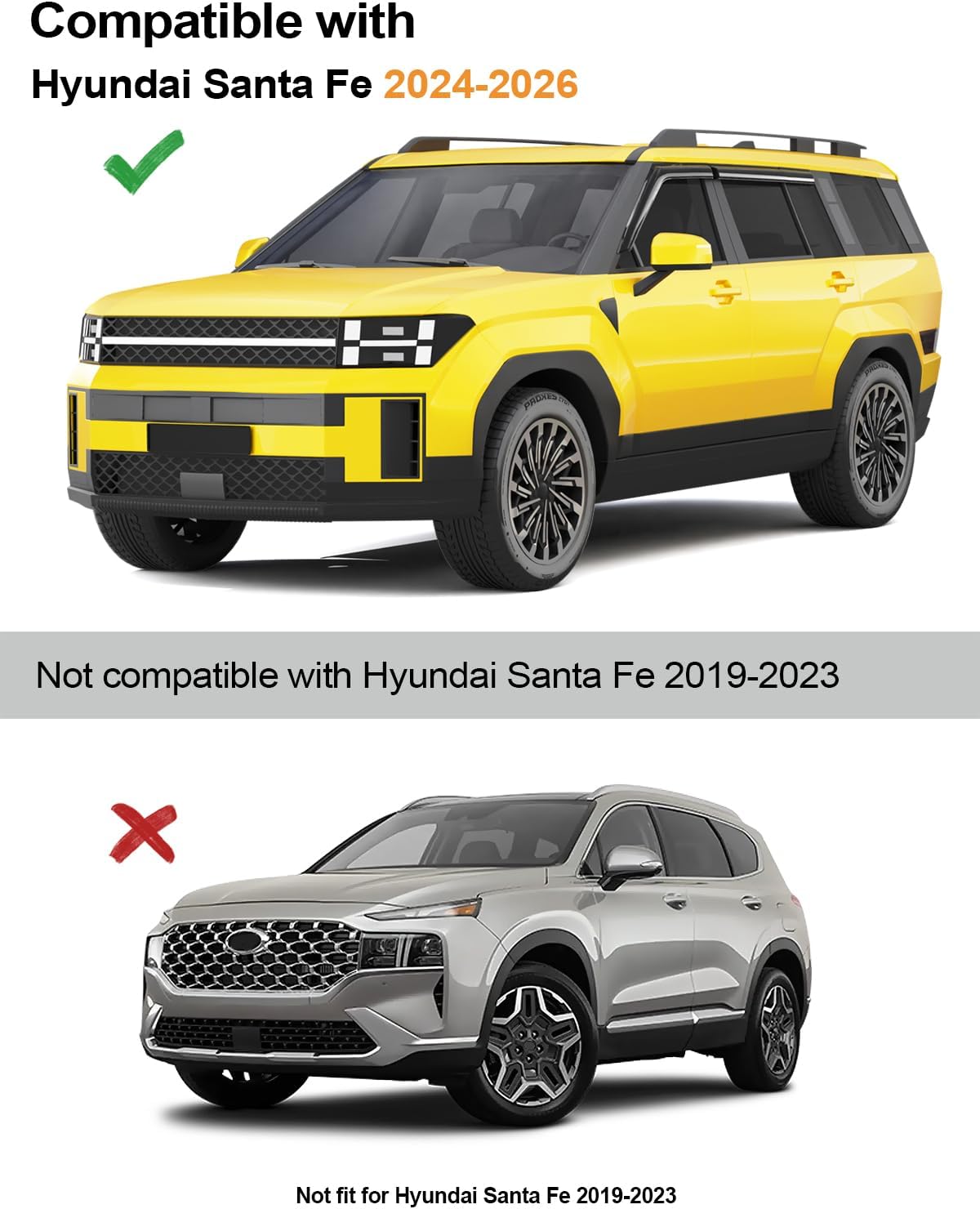Extra-Thick Window Rain Guards Fit for Hyundai Santa Fe 2024 2025 2026 Rain Guards Extra Durable Tape-on Window Deflectors Visors Vent Visors Vent Shades Car Accessories-4PCS