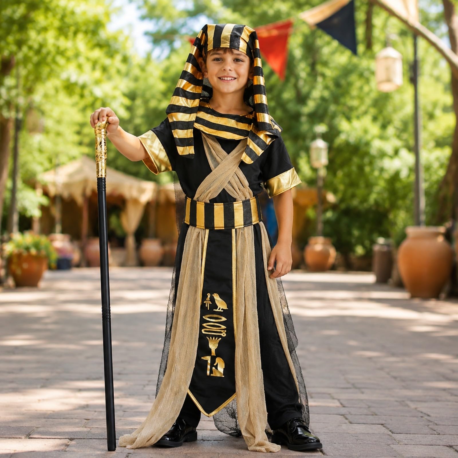 Costume Faraonico Ornamentale Abito, Ragazzo, L