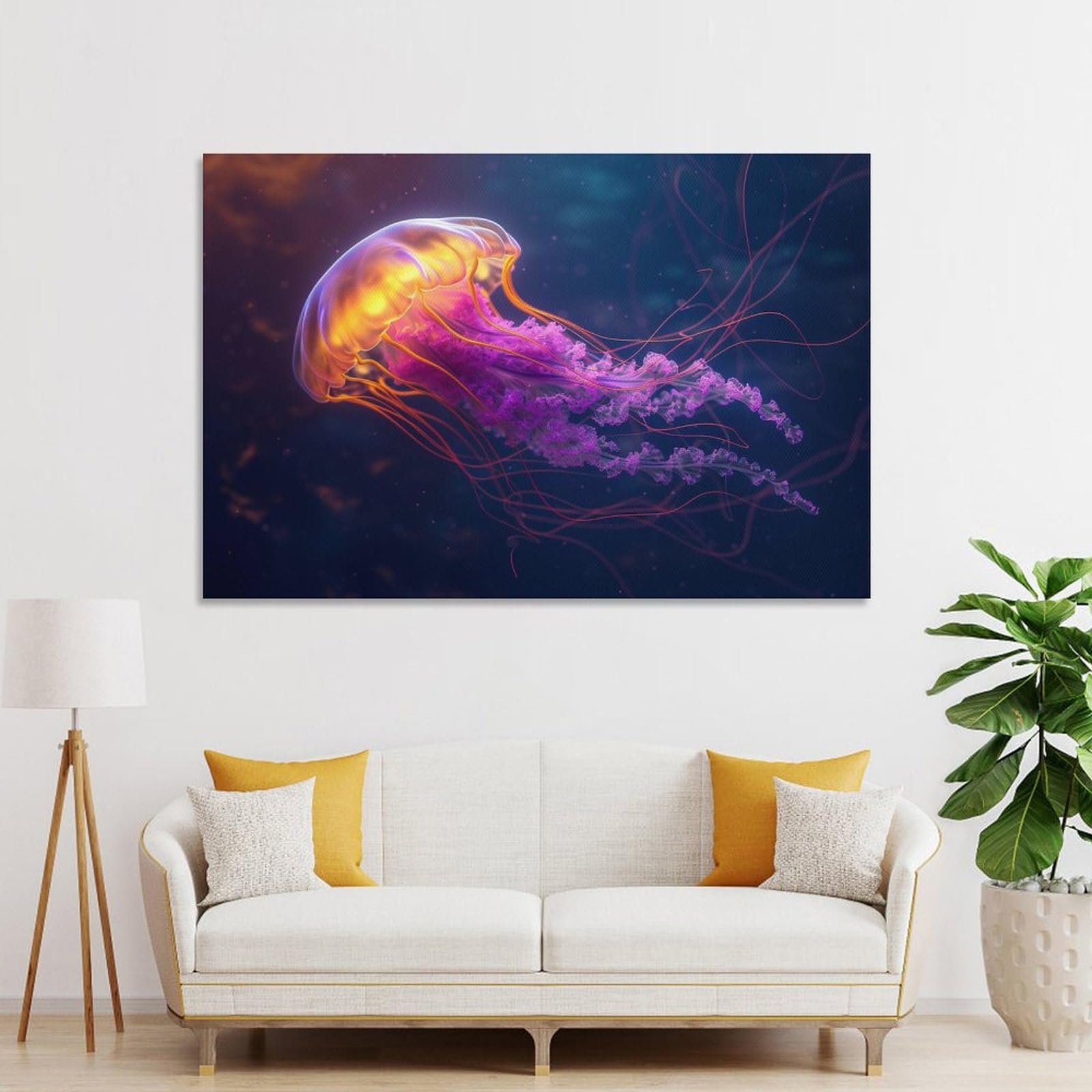 ホワイトフレーム クラゲ アート F 0サイズインテリア雑貨 ホワイトフレーム クラゲ アート F 0サイズインテリア雑貨