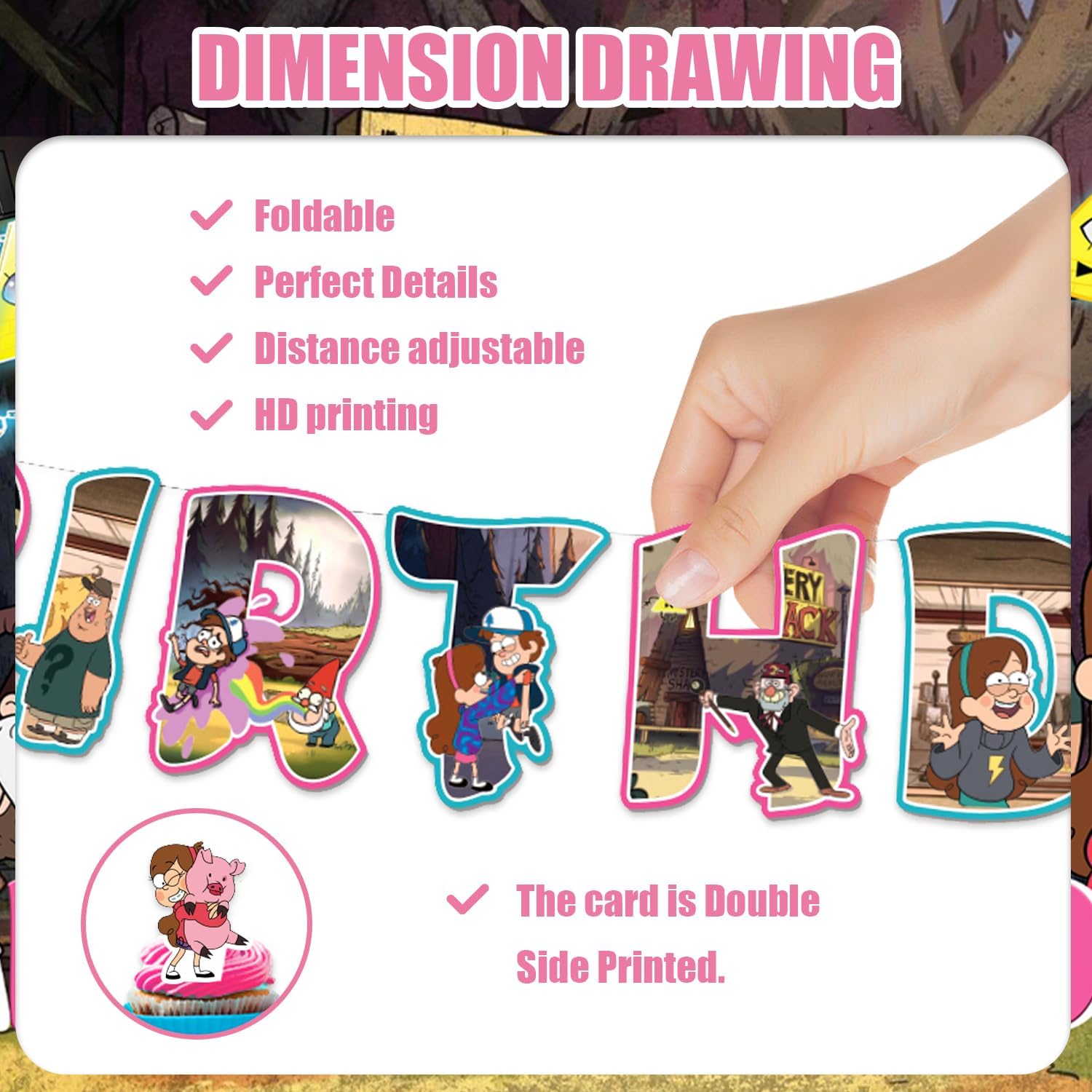 42Pack Falls of Gravity Party Supplies Pack Includes，Banner，Cake Topper，Blackdrop,Balloons for Falls of Gravity party Decoration plates