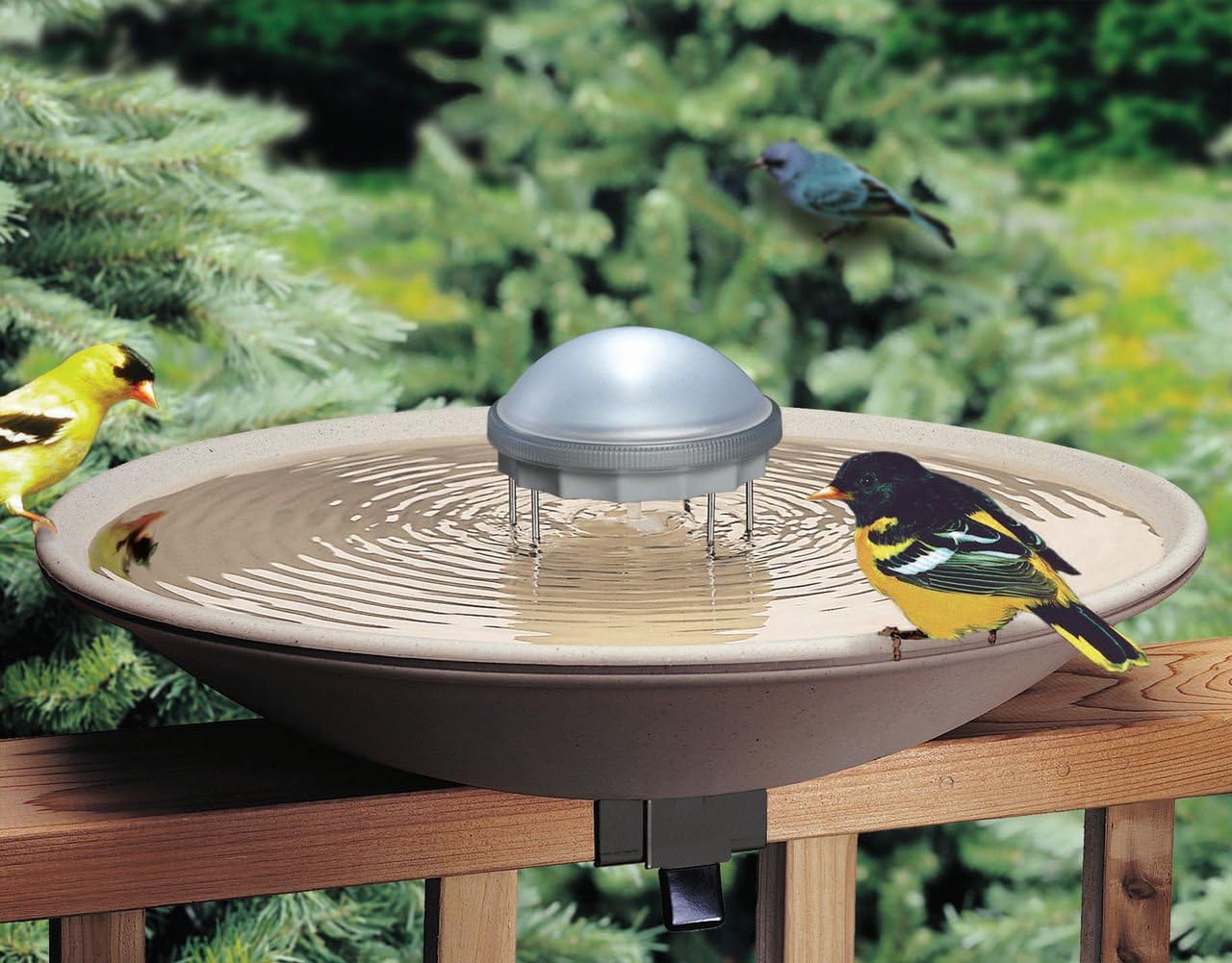 Seed Feeders NEW 8WW Bird Bath Solar Water Wiggler Water