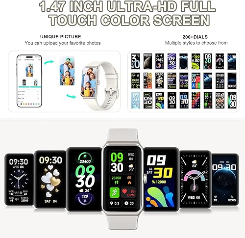 Miniatura 2 de Monitor de actividad física, reloj de fitness con frecuencia cardíaca 247, presión arterial de oxígeno en sangre, contador de pasos, seguimiento del