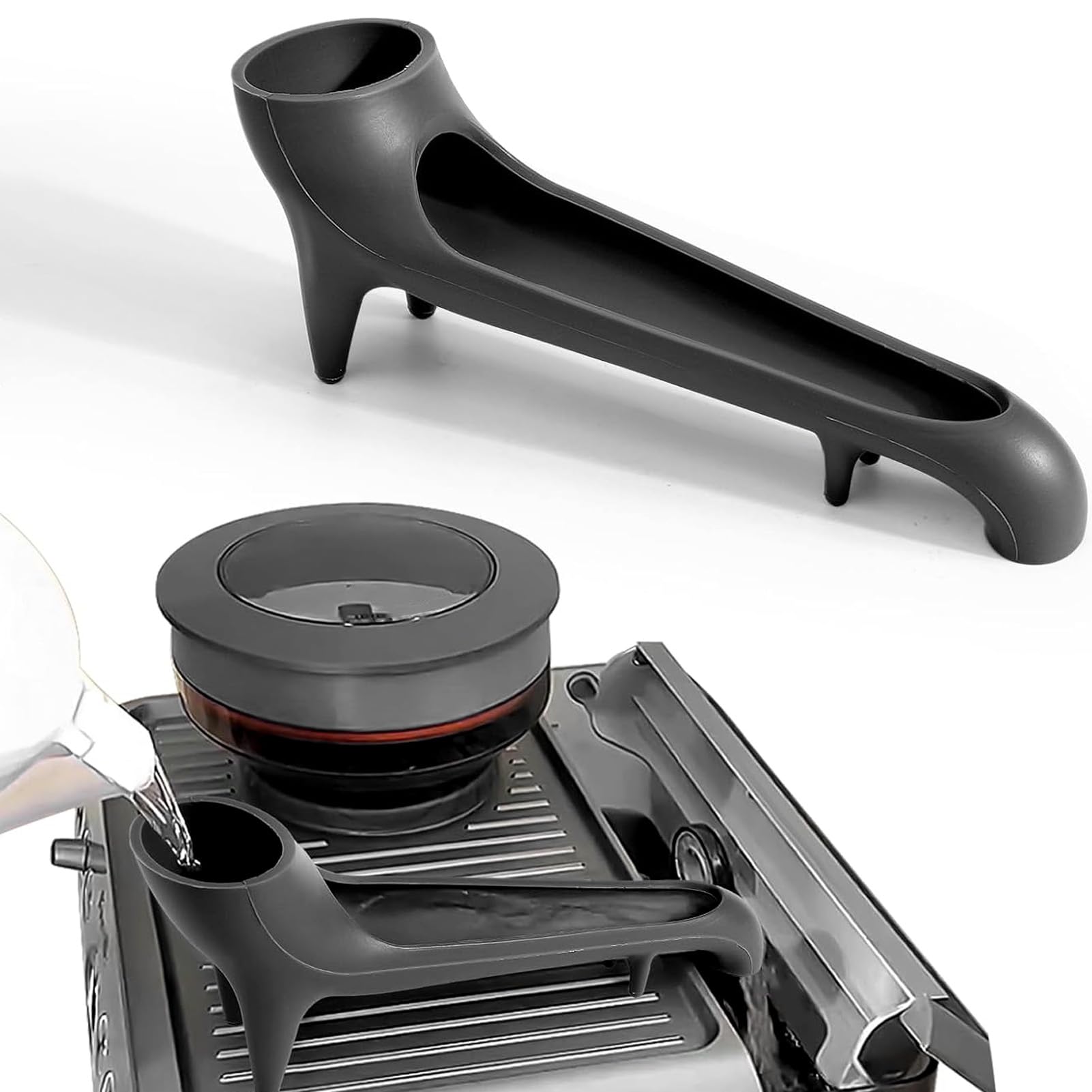 gernie Water Funnel, Espresso Machine Water Quick Access Funnel, Coffee Machine Water Spout, for Coffee Machines with Water on The Back and All Flat Top Coffee Machines