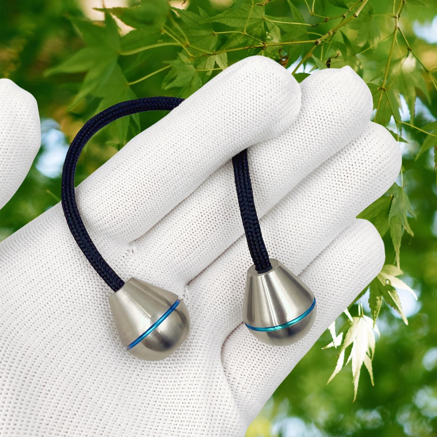 Titanium Worry Fidget Beads Skill Toys, Hand Machined Parachute Cord Lanyard Beads, Portable EDC Fidget Toys, Gifts for Skill Players